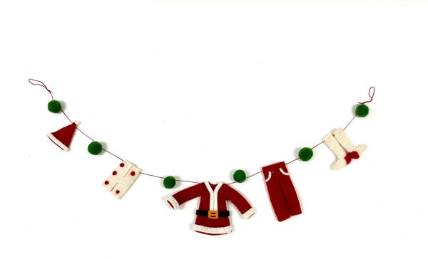 813 Felt Garland Santa Laundry