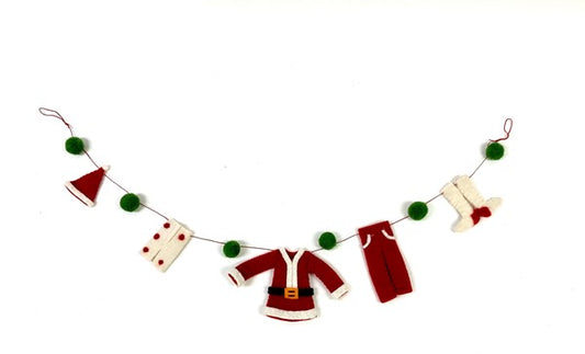 813 Felt Garland Santa Laundry