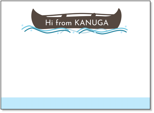 813 Flat note cards - canoe