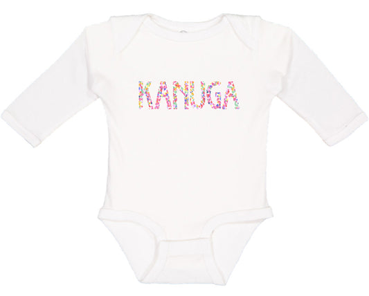 Onesies, LS, White w/ Kanuga Dots. 12m