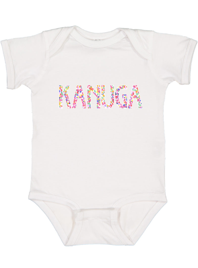 Onesies, SS, white w/ Kanuga Dots, 12m