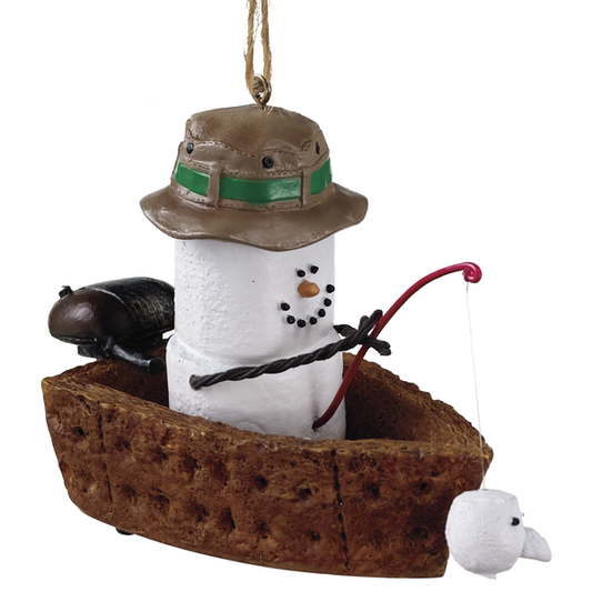 S'mores fishing boat ornament