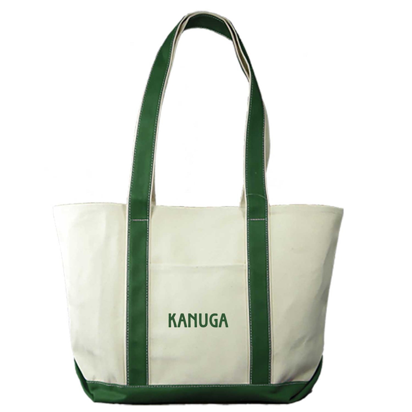 Tote Bag - Natural with Green Handles, Kanuga