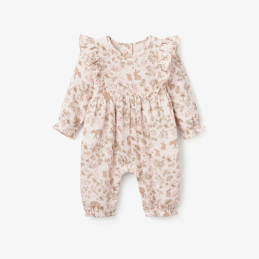 Muslin Bunny Print Jumpsuit 3-6m