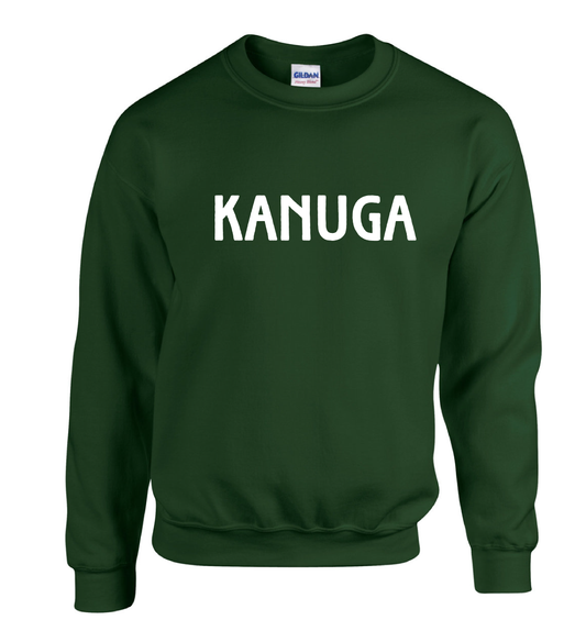 Sweat Shirt, Kanuga White Ink, Gildan, Forest Green, Adult L