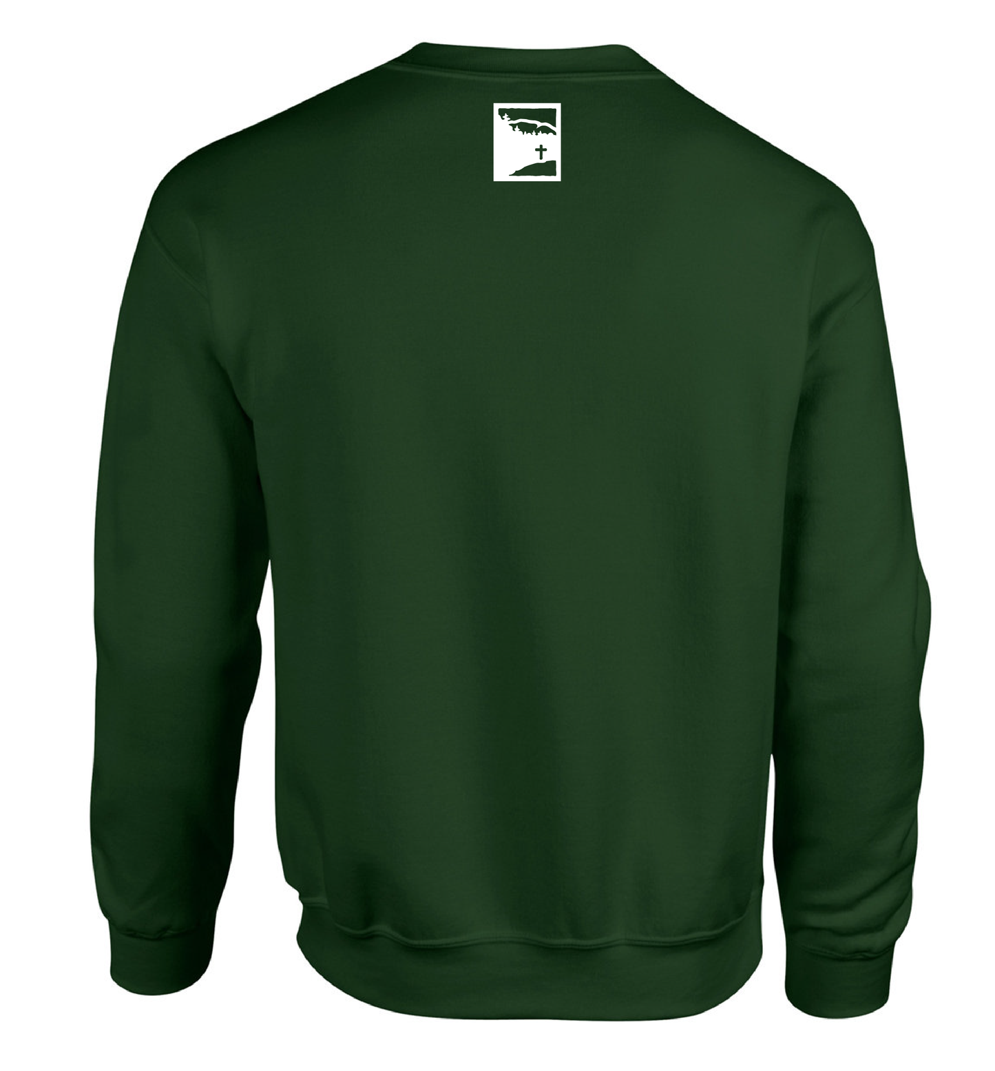 Sweat Shirt, Kanuga White Ink, Gildan, Forest Green, Adult XL