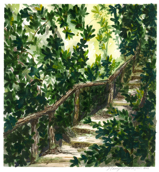 Nancy Flanagan, Kanuga Lake Steps at Lowrey's Crossing, Greeting Card