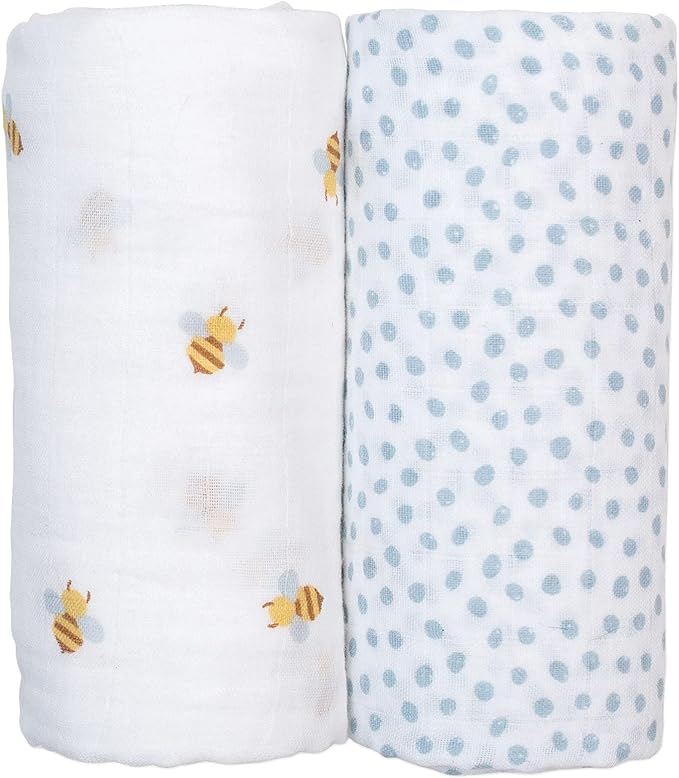 LLJ Swaddles, Boho Bees and Dots