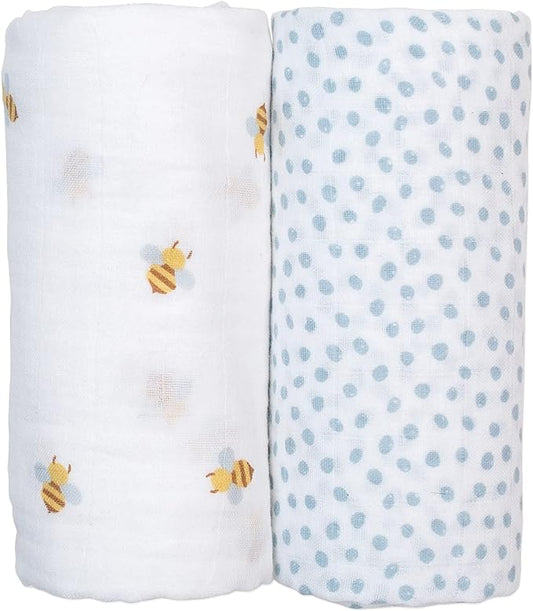 LLJ Swaddles, Boho Bees and Dots