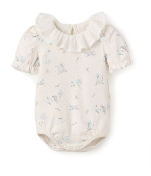 Meadow Mouse Org. Pointelle Bubble 6-9m