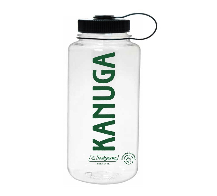 Nalgene 32 oz Wide Mouth Sustain, clear w/black top 'Kanuga'