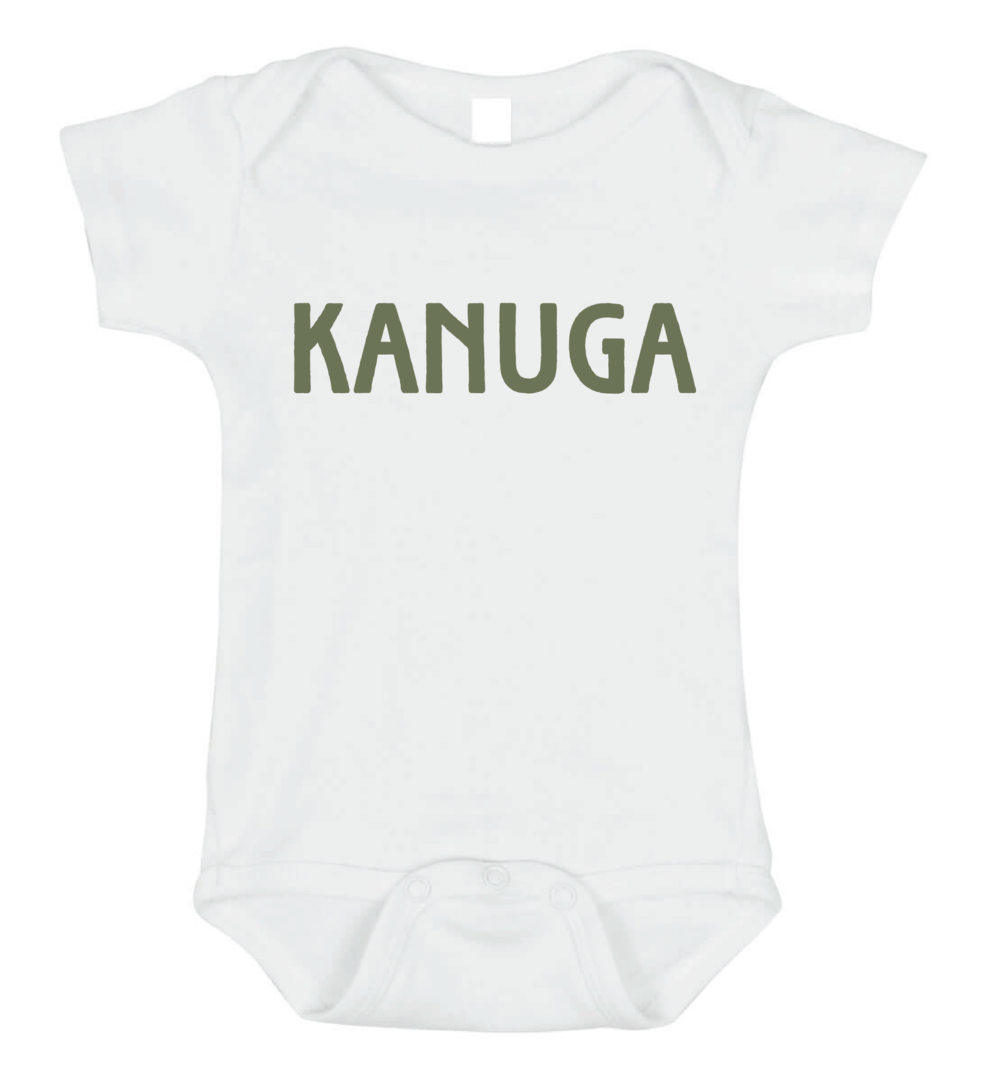 Short Sleeve, Onesie White T-Shirt, Green Kanuga, Rabbit Skin, 6M