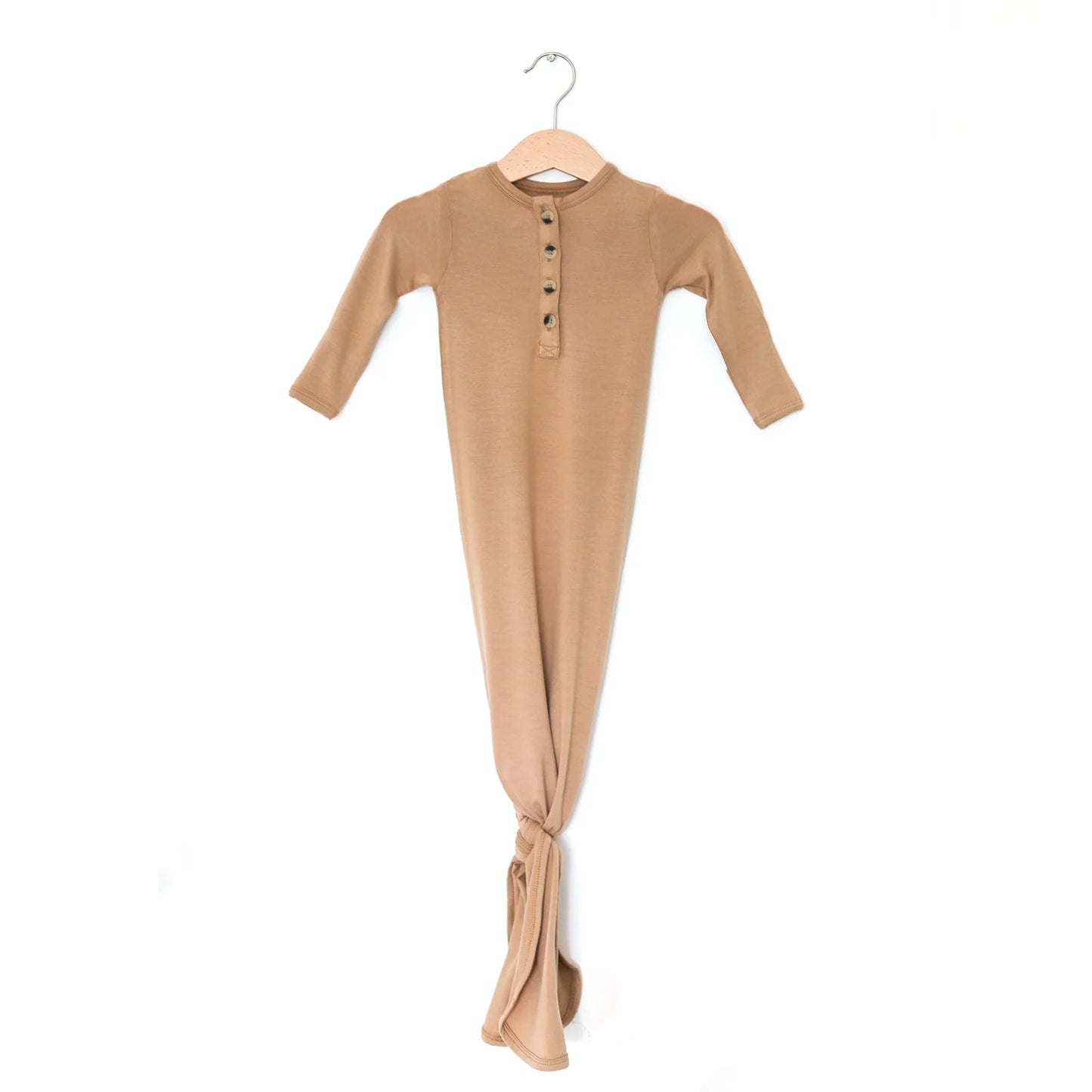 Bamboo Knotted Gown-Tan - 0-6mo