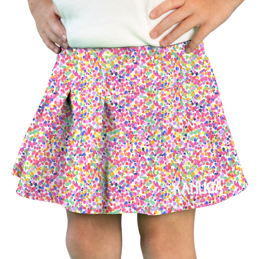 Tennis Skort, Dot Me Crazy + Logo, Youth XL