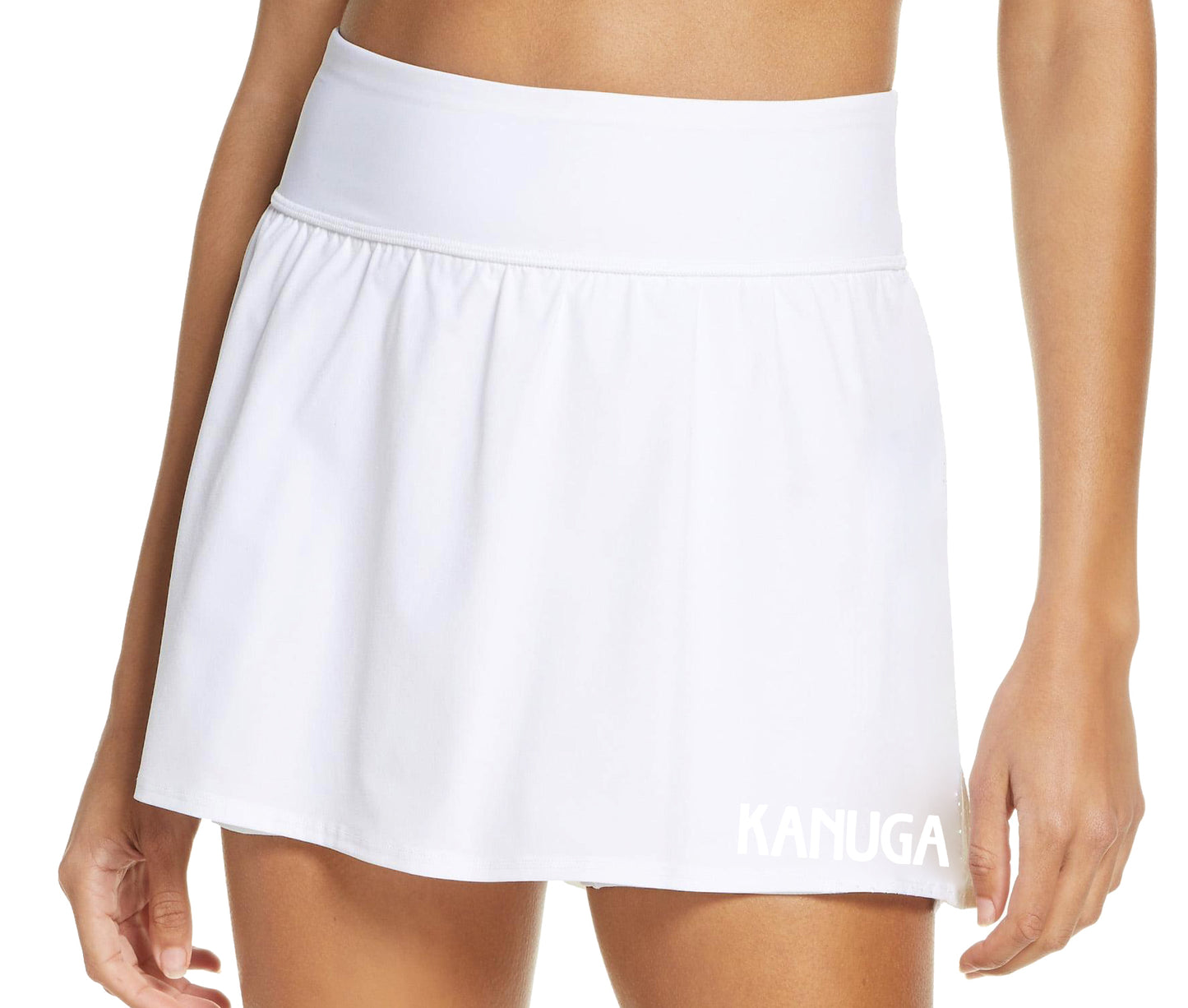 Tennis Skort, Solid White, Adult L