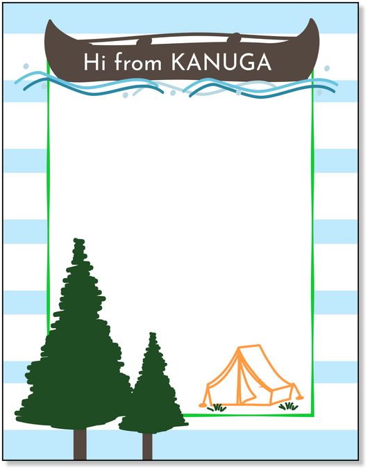 8x10 stationery sheets - Hi From Kanuga, Canoe