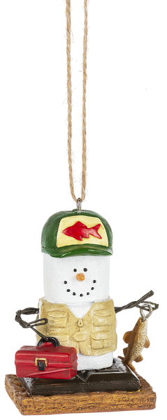 S'more Fisherman ornament, resin