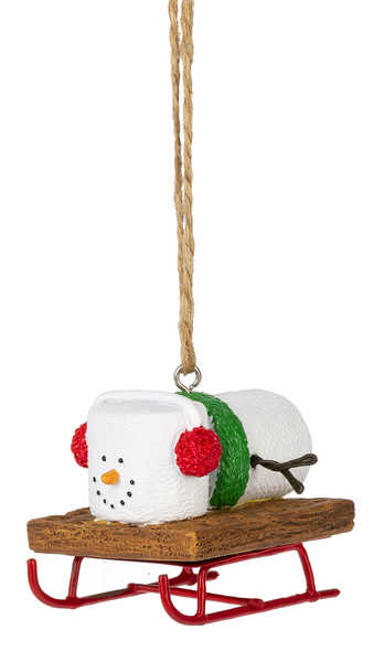 S'more Sled ornament, resin