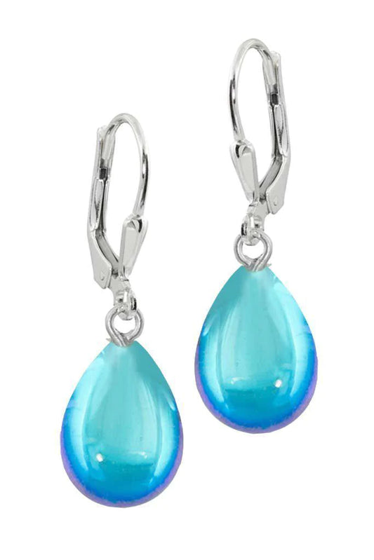 Drop Earrings, Polished Aqua