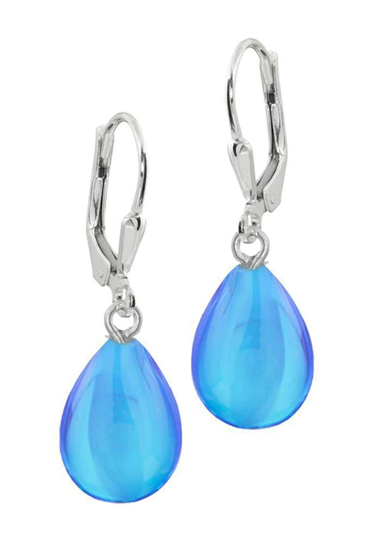 Drop Earrings, Polished Blue