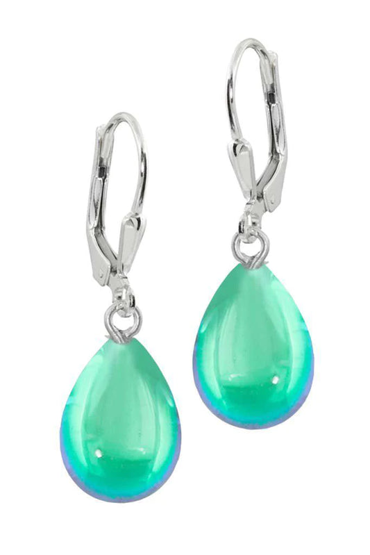 Drop Earrings, Polished Green