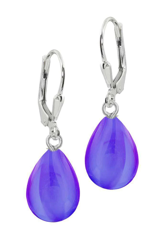 Drop Earrings, Polished Purple