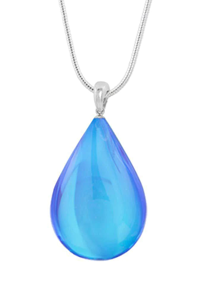 Drop Pendant, Polished Blue, Medium