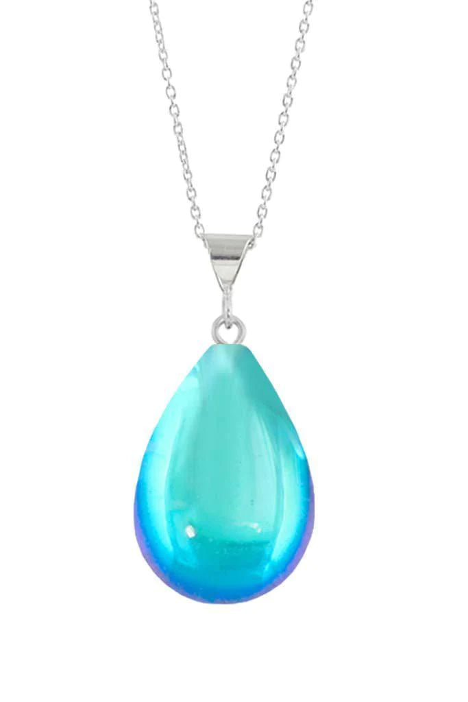 Drop Pendant, Polished Aqua, Small