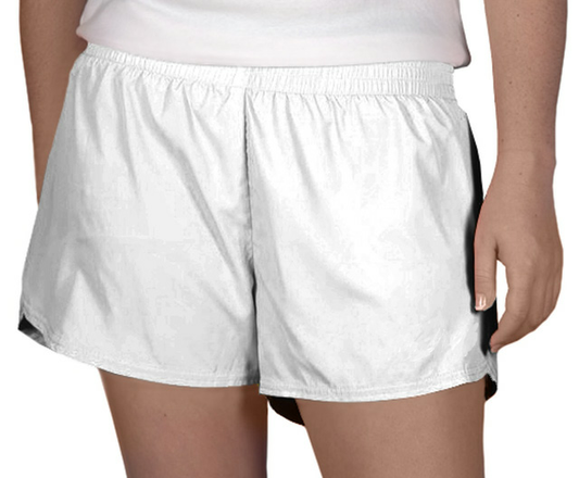 Steph Shorts, Solid White + Logo, Youth K