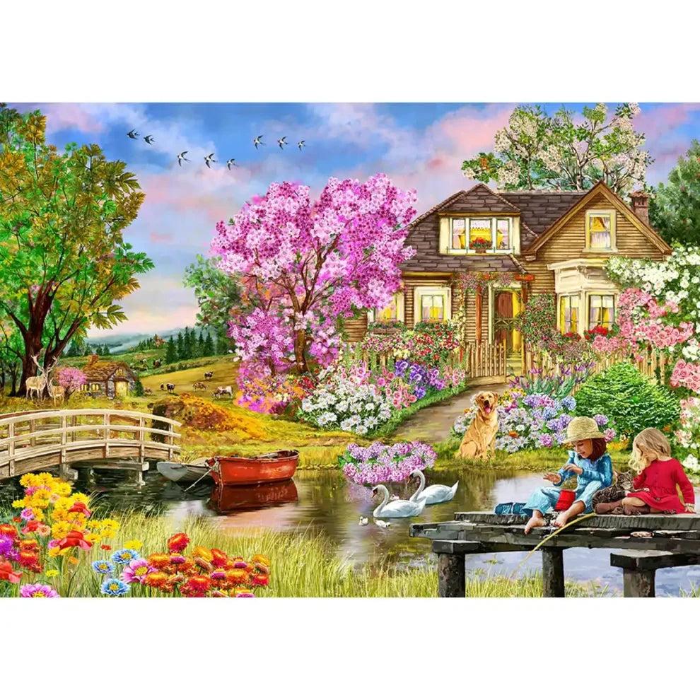 Wooden City Puzzle Springtime Cottage M